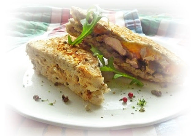 duck and butternut squash toasted sandwich